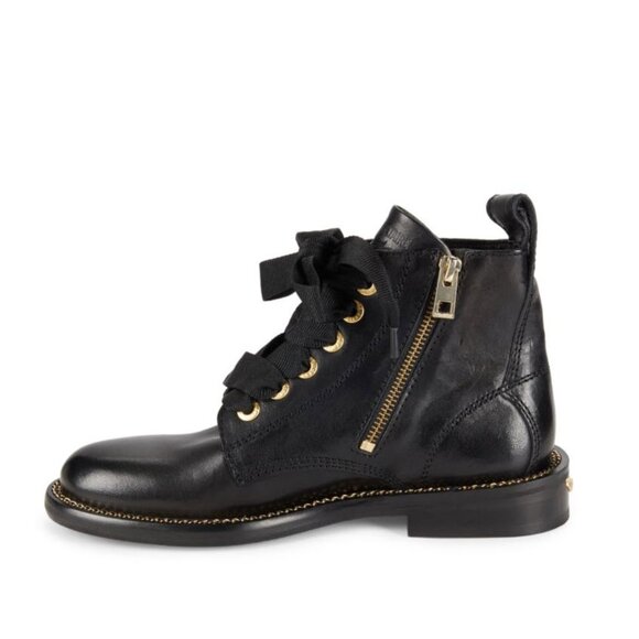 Zadig & Voltaire Laureen Jumbo-Lace Leather Zip Boots Sz EU40/US10 - Picture 4 of 15